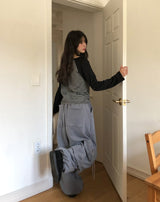 ノイストライプラグランボートネックロングスリーブ