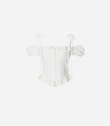 ROSÉ 2 Off-Shoulder Pintuck Lace Blouse