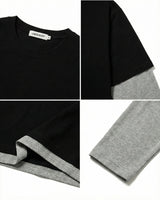 Crop Layered Long Sleeve Dark Gray