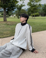 Lift color block track zip-up