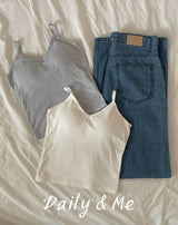 a cap-in cotton sleeveless shirt(3color)