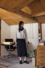 U-neck crop sweatshirt / Melange