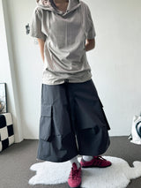 Mountain Buckle Nylon Hiking Belt Bermuda Shorts 3color