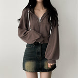 Ronit Linen Two-Way Hooded Zip-Up