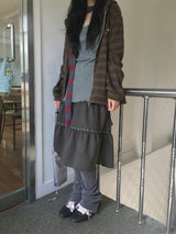 eyelet midi skirt