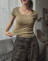 [1+1] Everyday U neck loose fit short sleeve T-shirt