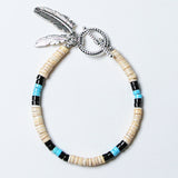 NA shell & turquoise beads bracelet