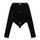 LILY SHIRRING STRING TOP_BLACK