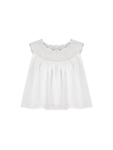 Swan Embroidered A Line Blouse _ White