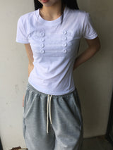レオンスリムボタン半袖Tシャツ (4c)