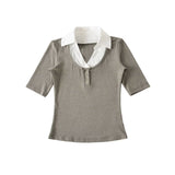 Vella Contrast Collar Top
