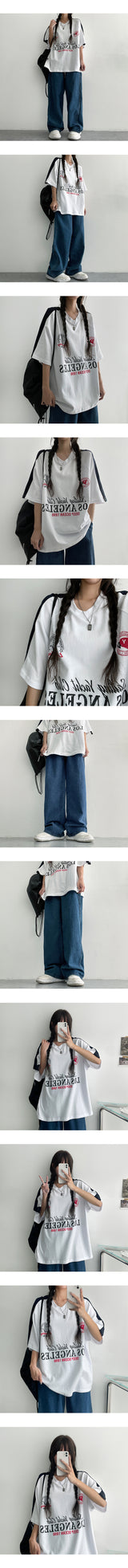 [M–2XL] Mutto Back Banding One-Tuck Wide Denim Pants (4 colors)