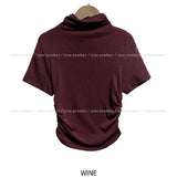 Jamie Shirring Turtleneck Short Sleeve
