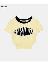 Paradise Side Cutting Cropped T-Shirt