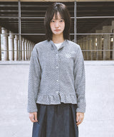 Dot Frill Daisy Logo Kint Cardigan_Gray