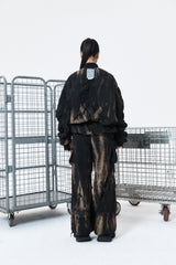 Tie Dye Shirring MA-1 Jumper (BLACK)
