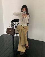 Meld Buckle Pintuck Slacks Pants