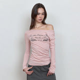 C ROSE GRAPHIC OFF-SHOULDER T-SHIRT_PINK