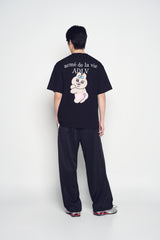 25SS タンニングオパンチュウサギベーシックロゴ半袖Tシャツ ブラック
