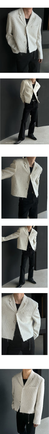 [PREMIUM] Crush glitter tweed jacket(2color)