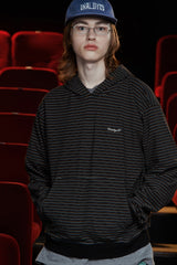 STRIPE LOGO HOODIE / BLACK