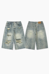 Distressed Bermuda Denim Pants