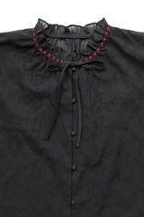 フラワーガーデンステッチブラウス [Black]