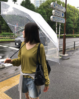 [ORIGINAL] Rainy V-Neck Sheer Long-Sleeve Tee