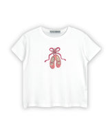 Ballet Shoes Ribbon T-shirt_White