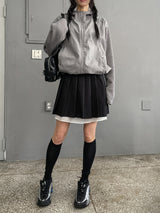 Layered pleated midi skirt