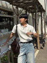 Dao placket collar knitwear