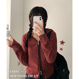 リブスパンデックス2wayダンガラクロップフードジップアップ
