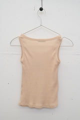 Color Flower Ribbed Sleeveless (Beige)