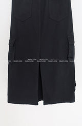 cargo pocket open long skirt