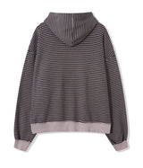 Paying Pigment Stripe Two Way Hooded Zip-Up