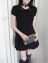 Black Puff Sleeve Blouse