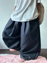 STRIPE NON-FADE DENIM VER ❤‍🔥 ツープリーツバルーンコットンパンツ 🖤 - 2 COLORS