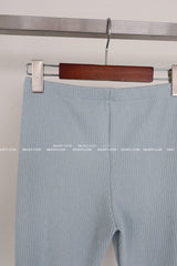Frill Half-length Ribbed Leggings Pants