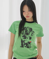 I LOVE HOT DOG TEE (GREEN) F26QB053