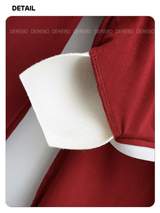 Square Neck Strap Line Long Sleeve Tee