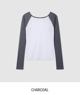 Ray Two-Tone See-Through Raglan Long Sleeve