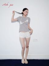  Hot drills - Backless tight short sleeves