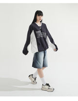 Grayish Washing Skater Half Pants