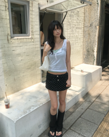 ドットダブルウエストスカートパンツ