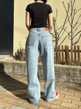 DESTROYED WIDE DENIM PANTS code 21006