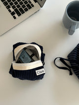 Clam round pouch _ Corduroy navy