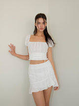 Rosie shirring skirt (white)