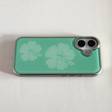 [Epoxy] hibiscus(mint)シルバー バンパーケース