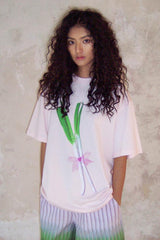 シンプル＆ファンプリントサマーピュアコットンルーズショートスリーブTシャツ