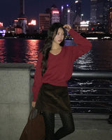 [ORIGINAL] Mellow U-Neck Long Sleeve Knit